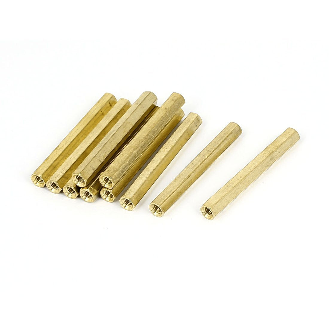 M4 x 50mm Female Threaded Brass Hex Standoff Pillar Spacer Nut 10pcs