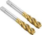 2pcs Spiral Flute Thread Taps, M12 x 1.5 H2 Screw Threading Tap, Titanium Coated 6542 High Speed Steel Machine Tapping Tools for Machinist Repair