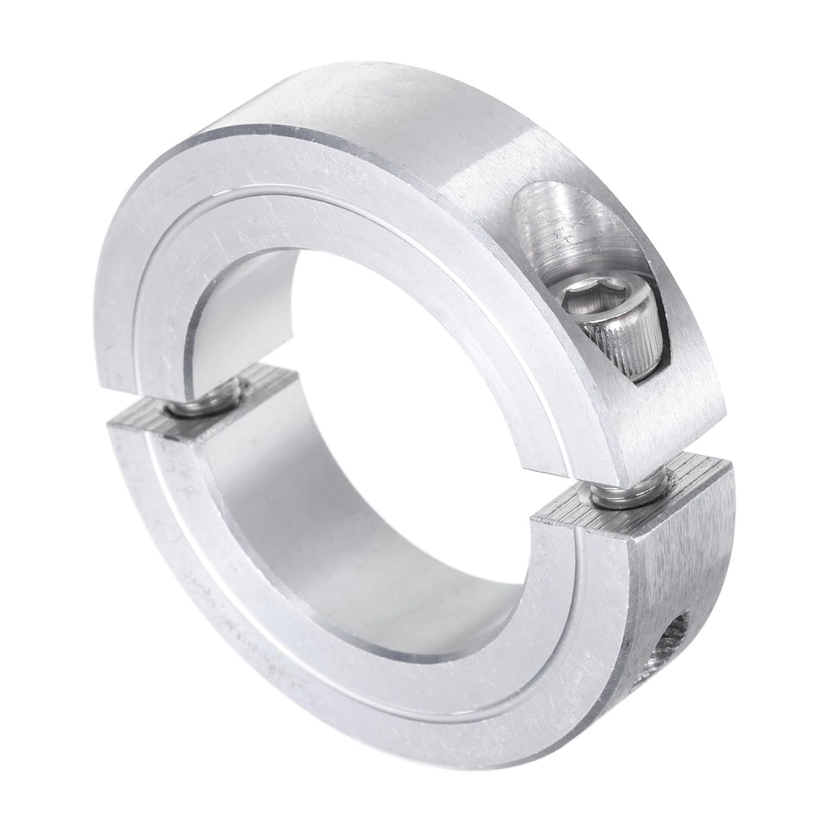 Double Split Clamp-On Shaft Collar for 1-3/8" Shaft, Two-Piece Clamping Collar, 2-1/4" OD, 9/16" Thickness, Aluminum Alloy Set Screw Split Collar Clamp