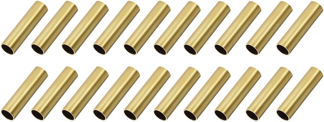 Brass Round Tube, 8mm OD 0.5mm Wall Thickness 30mm Length Seamless Pipe Tubing for DIY Crafts 20 Pcs
