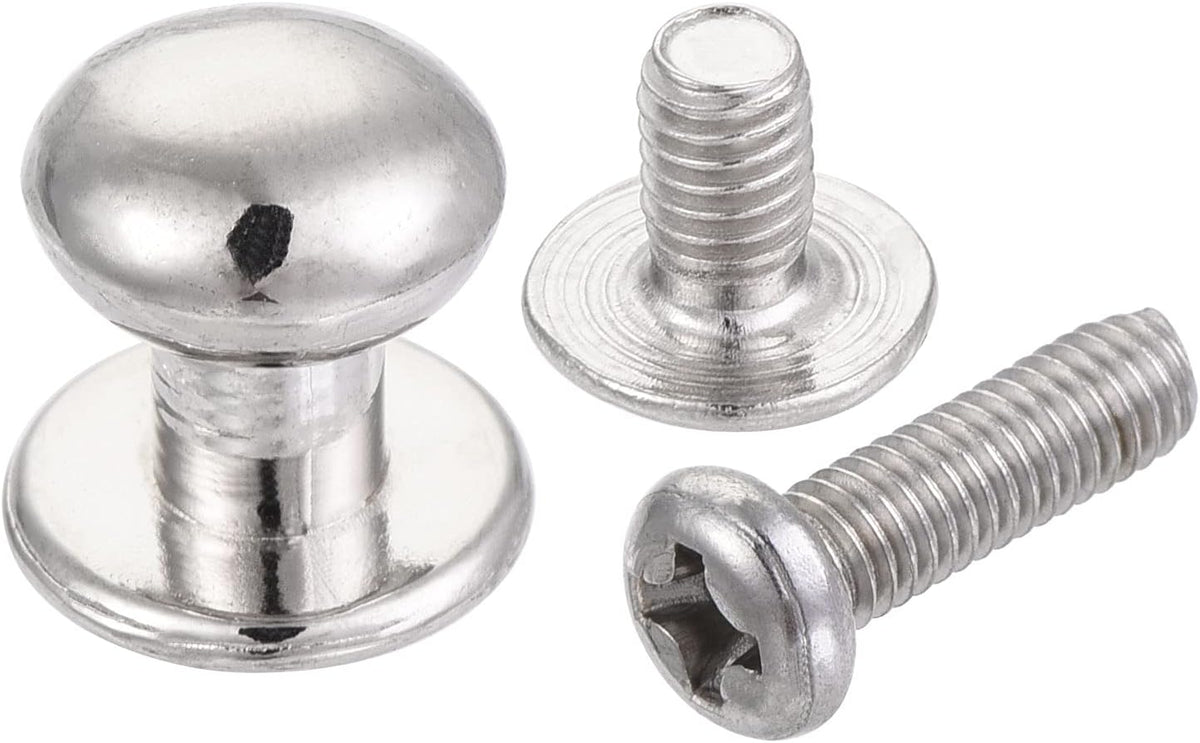 8mm Kopf Durchmesser Runde Knöpfe Ziehgriff, 24 Teile Zinklegierung für Schubkasten Ziehgriffe Geschenkbox Schrank Türgriffe mit Schrauben, Silberton