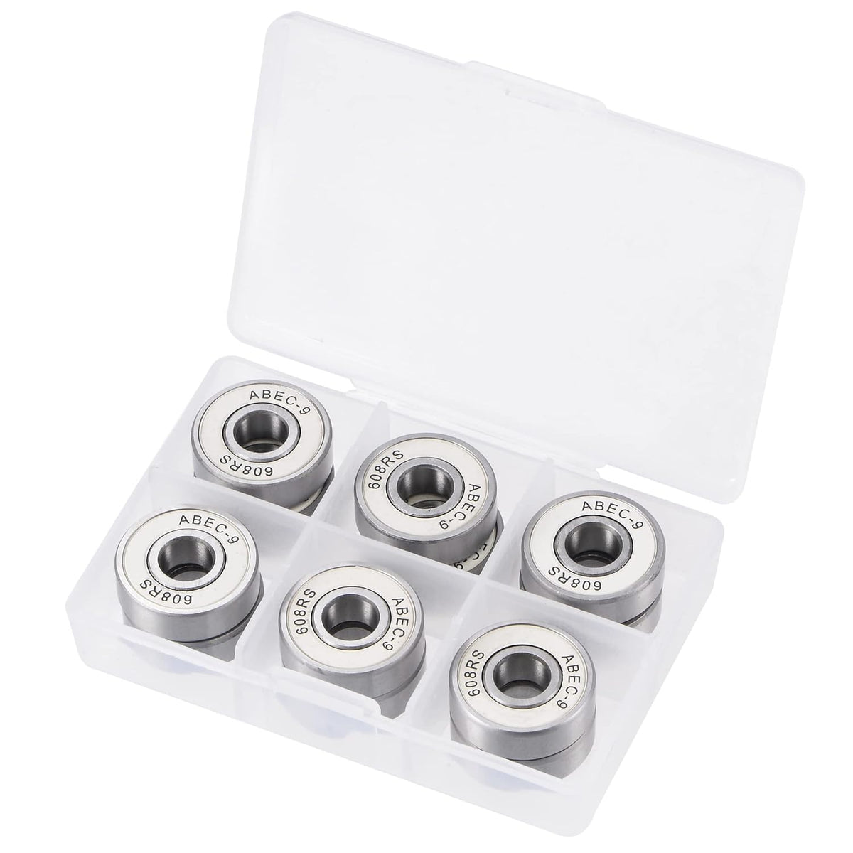 12pcs 608-2RS Ball Bearings ABEC-7 White for Skateboard Inline Roller Skates