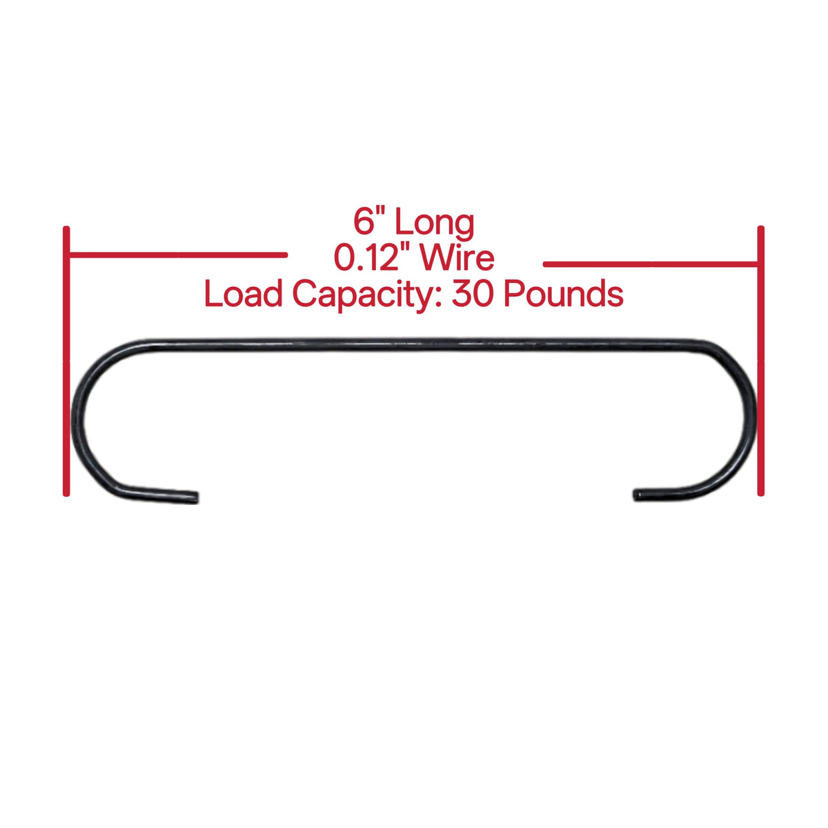 LinkMejor 25 pièces, crochets en fil de 6" de 0,12", crochets suspendus avec revêtement en poudre