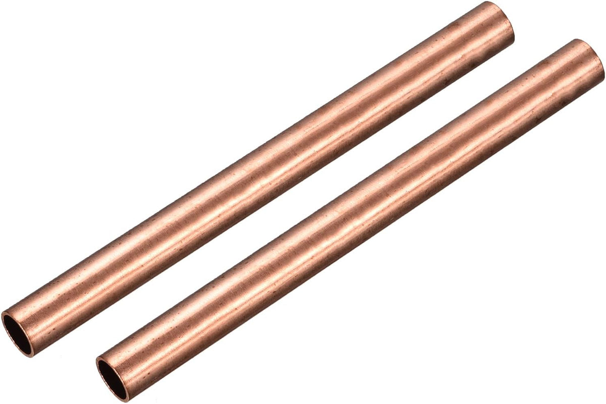 Copper Tube, 13mm OD 1mm Wall Thickness 150mm Length Round Pipe Tubing for Industry, DIY Projects 2 Pcs