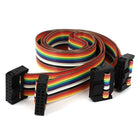 a16031500ux1748 Connector IDC Flat Rainbow Ribbon Cable, F/F, 14 Pin, 14 Way, 1.4', 2 Pieces
