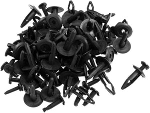 50 Pcs 7mm Hole Plastic Fastener Rivet Push Retainer Bumper Clip Black