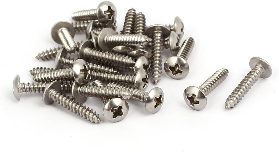 M3x16mm Thread 316 Stainless Steel Truss Phillips Head Self Tapping Screw 25pcs