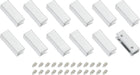 12Pcs Metal Belt Buckle End Tips, 0.98" Wide Rectangle Webbing Zipper Tips Clip Buckles with Screws for DIY Sewing Craft Purse Belt Repair, Silver
