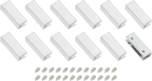 12Pcs Metal Belt Buckle End Tips, 0.98" Wide Rectangle Webbing Zipper Tips Clip Buckles with Screws for DIY Sewing Craft Purse Belt Repair, Silver