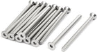 M6x90mm 304 Stainless Steel Flat Head Hex Socket Cap Screws DIN7991 15pcs