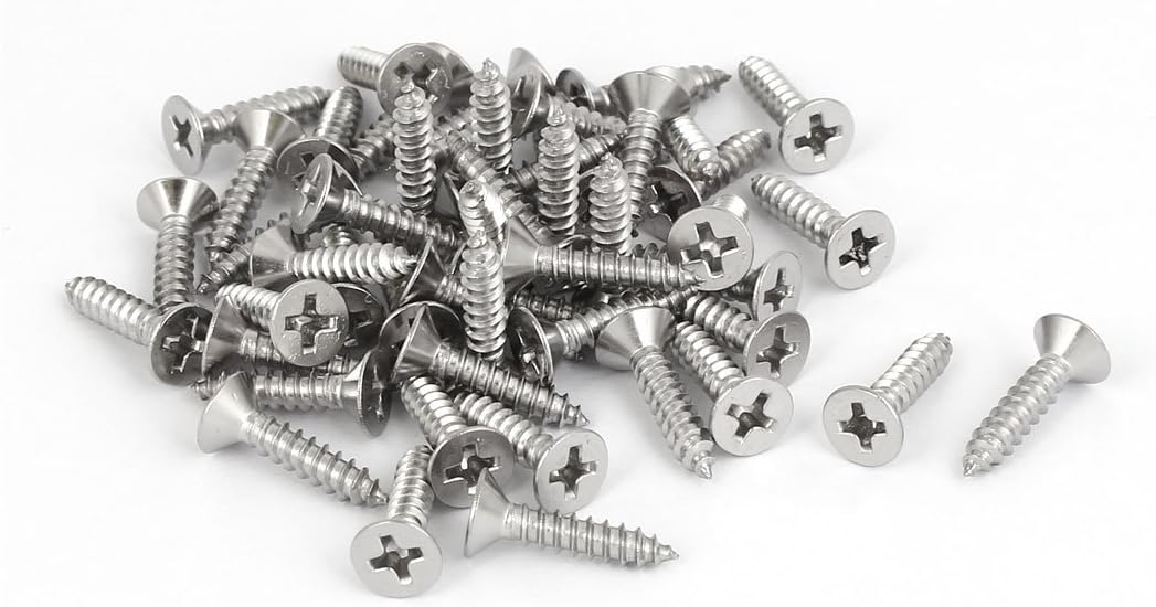 M3.5x16mm 316 Stainless Steel Flat Head Phillips Self Tapping Screws Bolts 50pcs