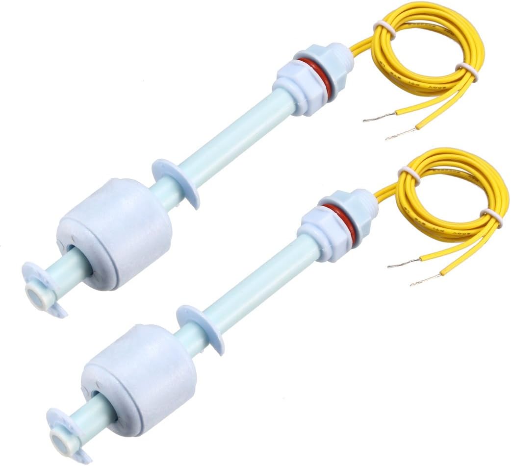 PP Float Switch for Water Pump Tank Liquid Water Level Sensor M10 115mm Length Blue 2pcs