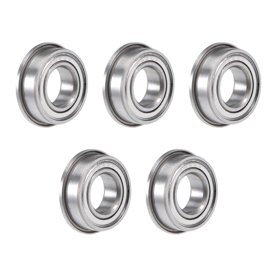 F688ZZ Flange Ball Bearing 8x16x5mm Shielded Chrome Steel Z2 Lever Bearings 5pcs