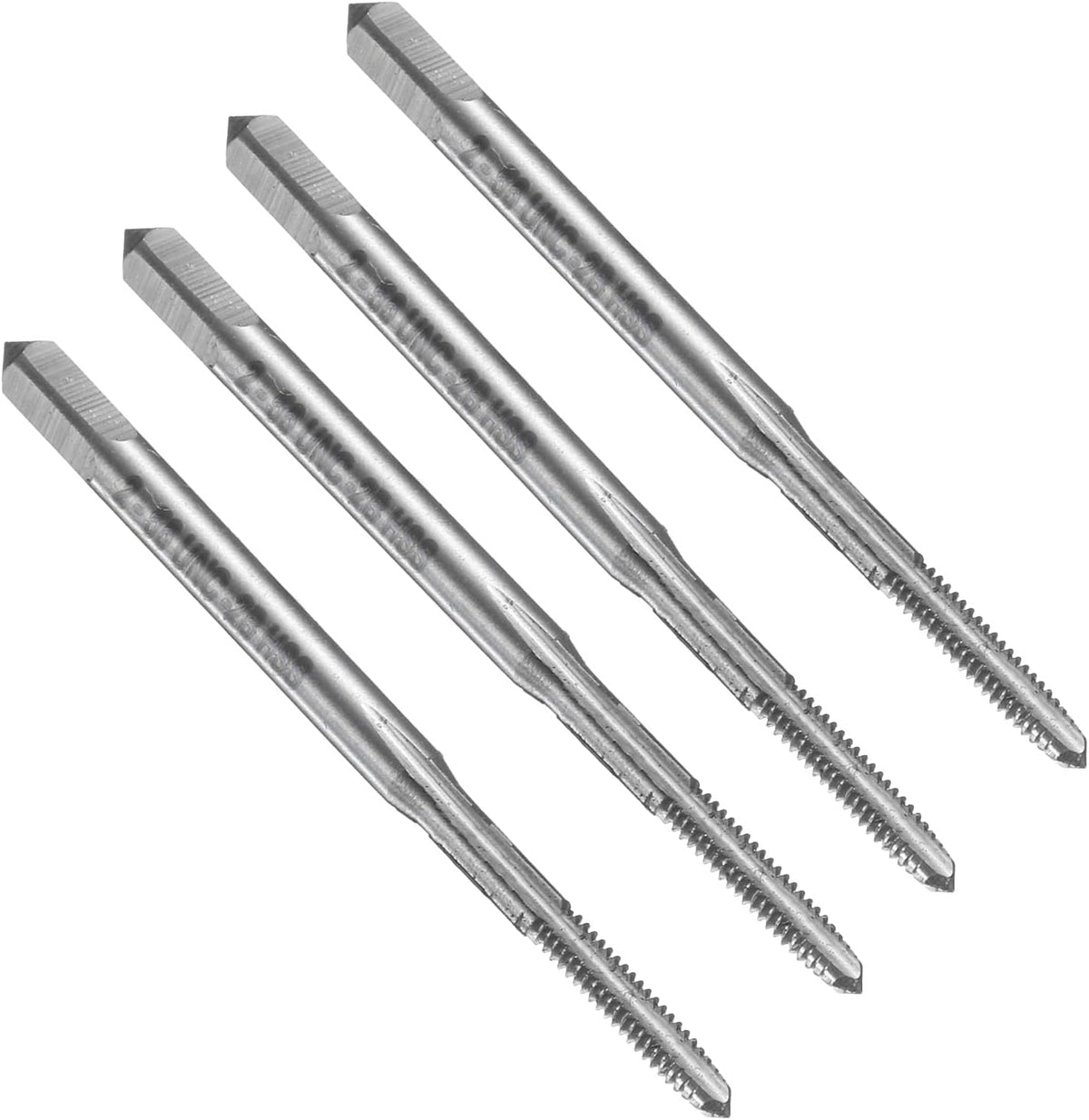 4pcs Straight Flute Thread Tap, 2-56 UNC Screw Threading Tapping Tool Thread Milling Machine Taps, High-Speed Steel 6542 (HSS 6542)