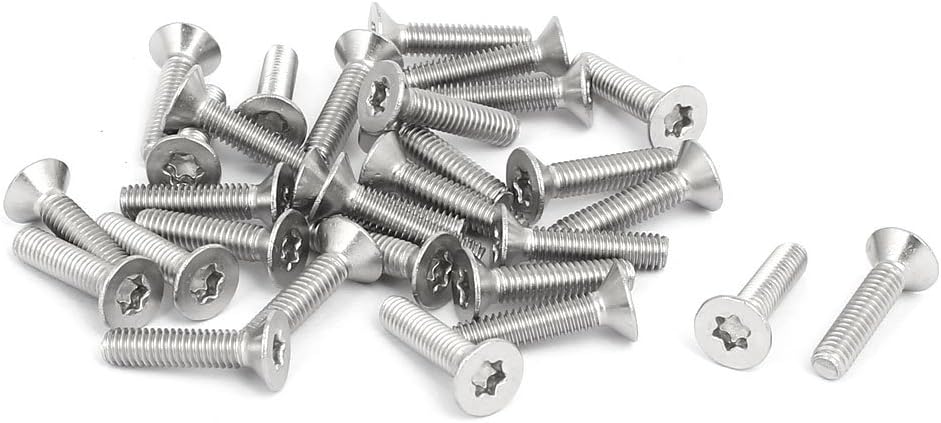 M4x18mm 304 Stainless Steel Flat Head Torx Machine Screws Fastener 30pcs