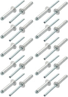 20 Pcs 6mm x 30mm Aluminum/Steel Open End Blind Rivets