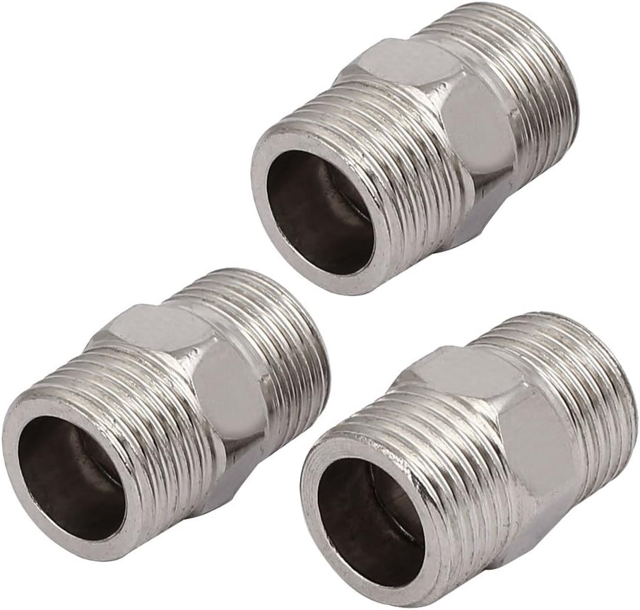 M20 Male Thread Stainless Steel Hex Nipple Tube Pipe Connecting Fittings 3pcs