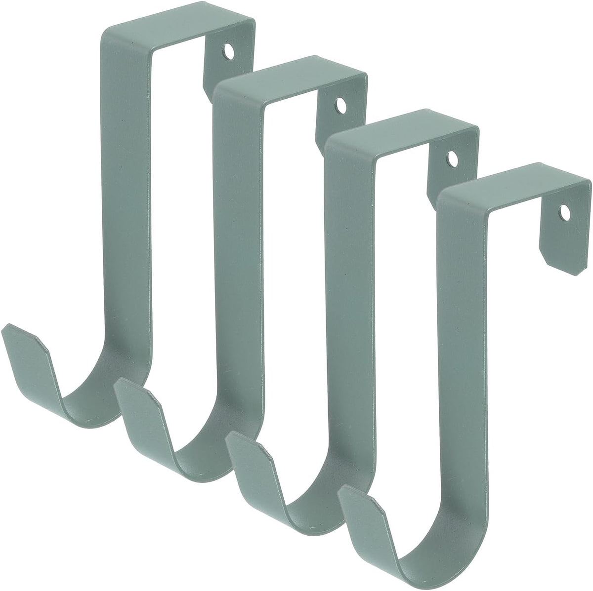 4 Pcs Over The Door Hooks, 4.6" Metal Z-Shaped Hanging Hooks Door Wreath Hanger Single Hanger Hook for Bathroom Living Room Bedroom Kitchen, Grey
