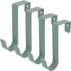 4 Pcs Over The Door Hooks, 4.6" Metal Z-Shaped Hanging Hooks Door Wreath Hanger Single Hanger Hook for Bathroom Living Room Bedroom Kitchen, Grey