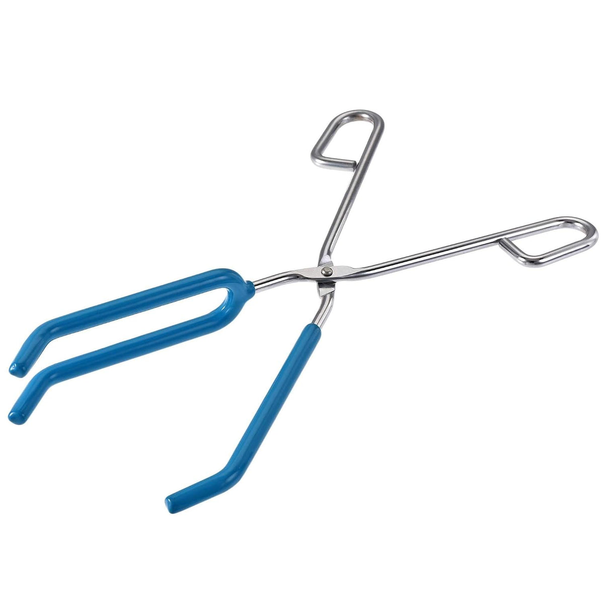 Lab Beaker Tongs 3 Prongs Stainless Steel 11.81-inch Opens Up to 215mm Width Blue 2Pcs