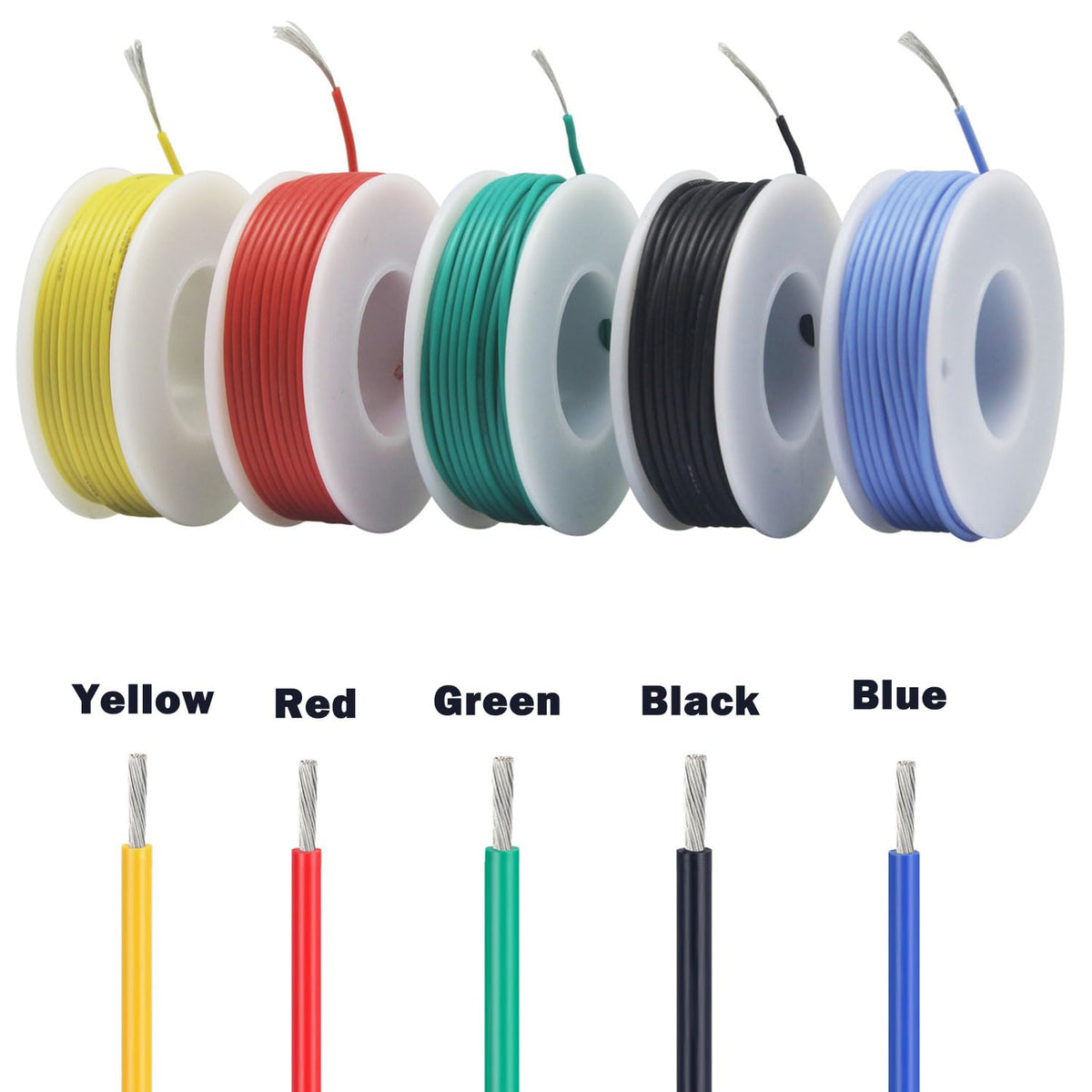 LinkMejor 30AWG ทินเนอร์ทองแดงซิลิโคน ไฟเบอร์ 600V สายไฟสำหรับ DIY อิเล็กทรอนิกส์และโปรเจกต์ไฟฟ้า (กล่อ