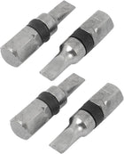 1/4" Hex-Schlange, Länge 25mm, 4mm Flachspitzen-Schraubendreher, Grau, 4 Stück