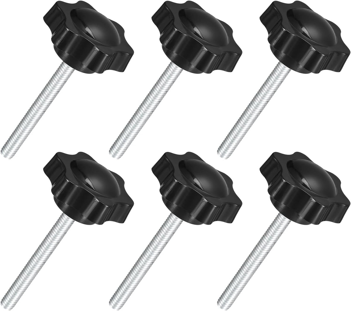 6Pcs M6 x 25mm 별 모양 클램핑 나사, 플라스틱 히든 모양 클램핑 나사 손으로 조이는 대체 나사 우산 기반 대체 나사