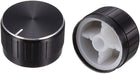 2 Pcs Black Plastic Potentiometer Rotary Control Knobs Caps 17x30mm