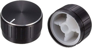 2 Pcs Black Plastic Potentiometer Rotary Control Knobs Caps 17x30mm