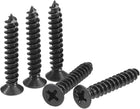 M4 x 25mm Wood Screws Phillips Flat Head Carbon Steel Self Tapping Screws Black 100pcs