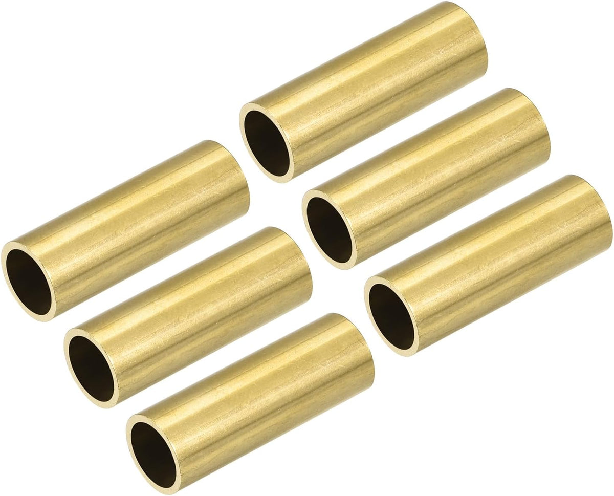Brass Tube 10.5mm OD 1mm Wall Thickness 30mm Length Pipe Tubing for DIY 6 Pcs