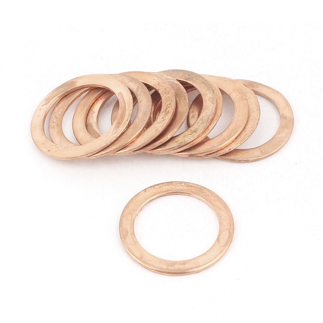 10PCS 22mm OD 16mm ID 1mm Thick Copper Flat Washer Oil Brake Line Seal