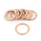 10PCS 22mm OD 16mm ID 1mm Thick Copper Flat Washer Oil Brake Line Seal