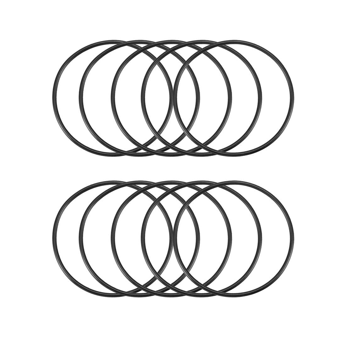 Nitrile Rubber O-Rings 55mm OD 51mm ID 2mm Width, Metric Sealing Gasket, Pack of 10