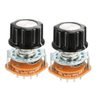 3P4T 3 Pole 4 Throw Single Deck Band Channel Rotary Switch Selector with Black Plastic Knob 2Pcs