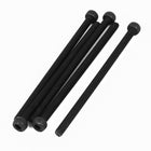 M4x75mm Fully Thread Hex Socket Head Knurled Cap Screw Bolt Black 5pcs