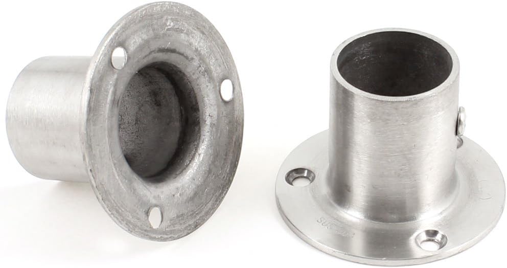 2 Pcs 25mm x 38mm Silver Tone Stainless Steel Pipe Tube Weld Neck Flange 25mm Inner Diameter