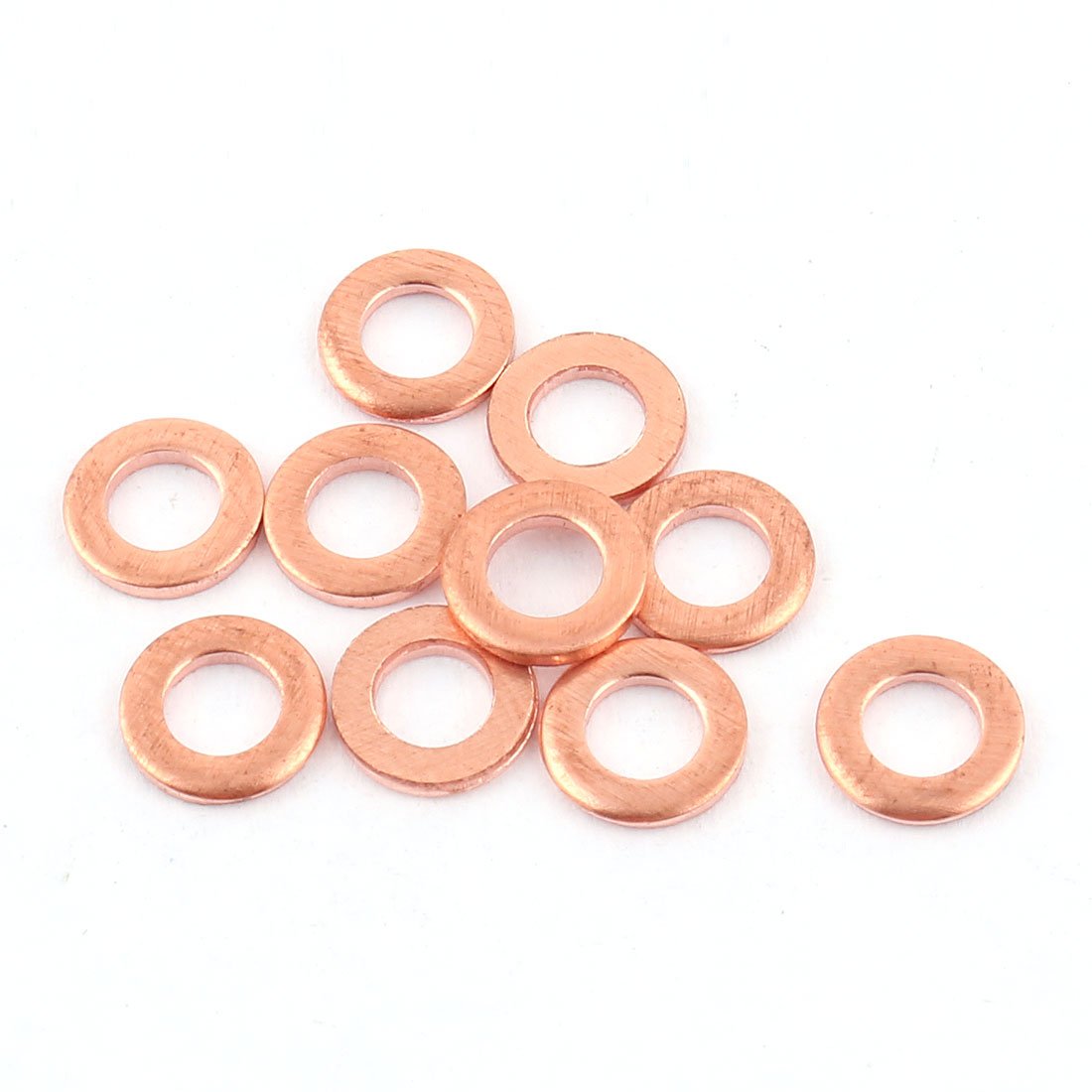 10pcs 4mm x 7mm x 1mm Flat Ring Copper Crush Washer Sealing Gasket Fastener