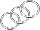 316 Stainless Steel Round Ring Welded O-Rings 40mm(1.57") ID 6mm Thick 3pcs