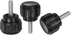 20pcs M3 x 10mm Male Thread Knurled Knobs, Thumb Screws Clamping Knobs Grip 14mm Plastic Round Head Hand Knobs Thumbscrews, Black