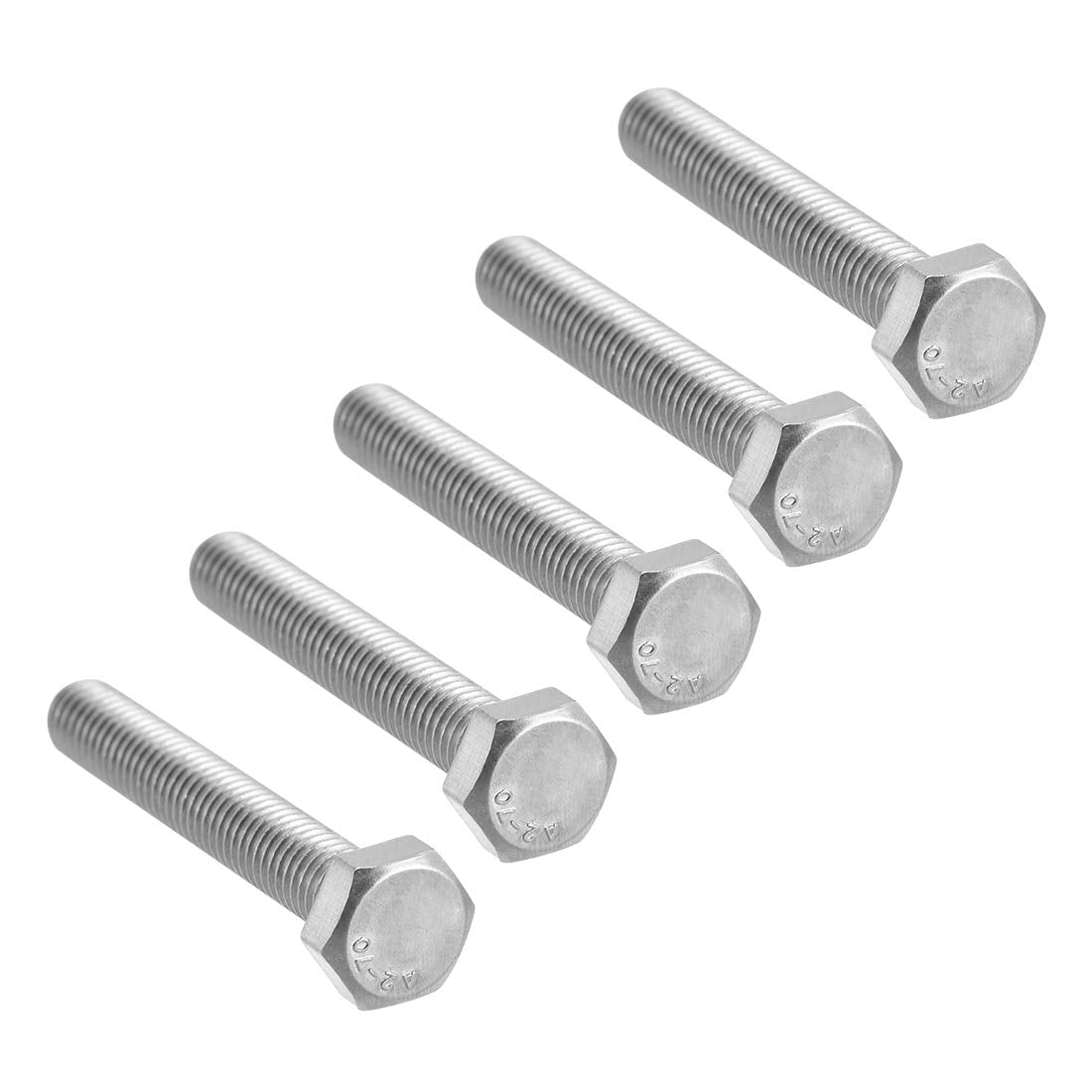 M8 Thread 50mm Length Hex Bolts 304 Stainless Steel Hexagon Screw Bolt 5pcs