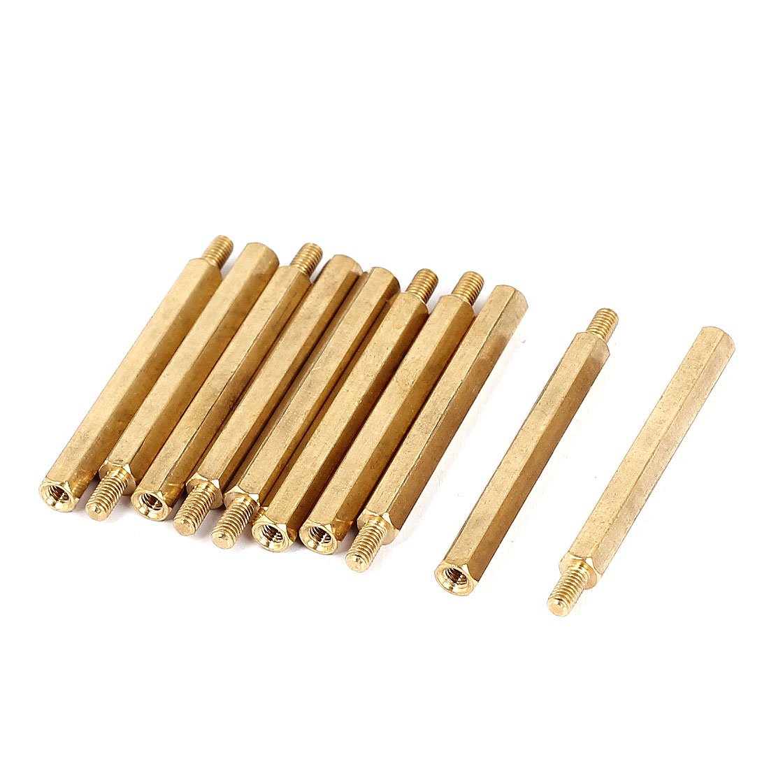 M3x40+6mm Female/Male Threaded Brass Hex Standoff Pillar Spacer 10pcs