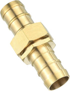 1 Pcs Brass Hose Barb Fitting Straight Connector Coupler, 1" ID Brass Fitting Air Hose Fittings with Washer for Connecting Water Fuel Air, Oil Hoses