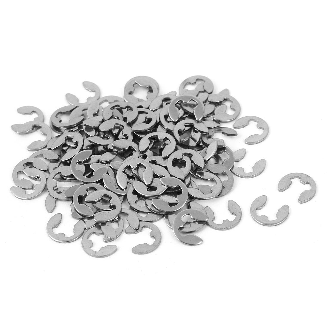 4mm Inner Dia 304 Stainless Steel E Clip Retaining Rings Circlips 100 Pcs