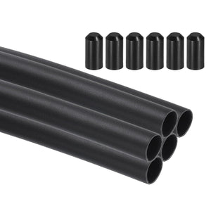 5Pcs 3.28 ft 4:1 Ratio Heat Shrink Tubing, 0.71" ID Wire Heat Shrink Tube with End Cap, Wodoodporny Klej do Zmniejszania Rury, Rura do Owijania Przewodów do Uszczelniania Kabli, Czarny