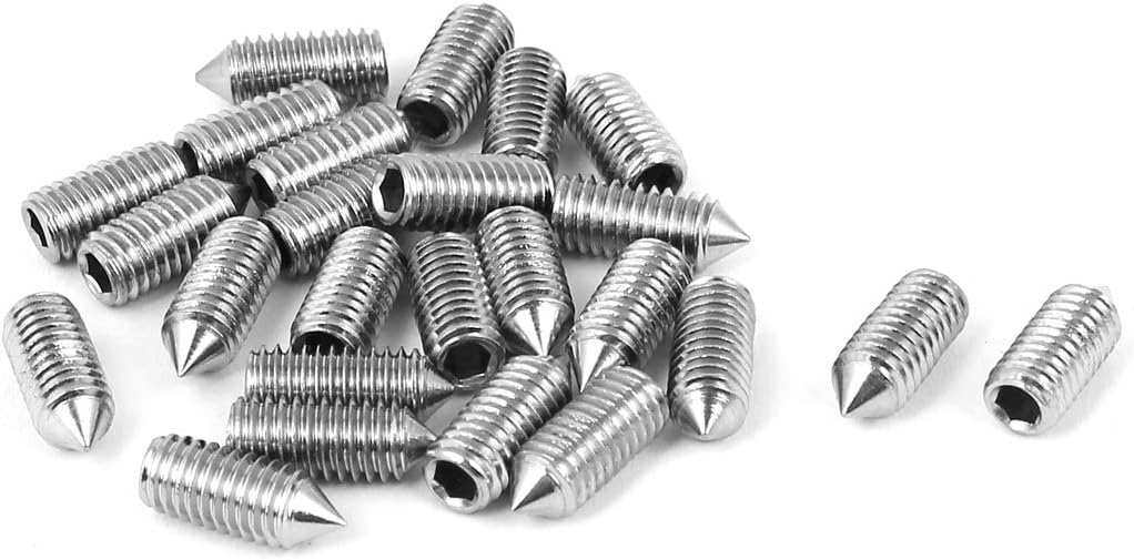 A16012900ux0681 Grub Screw M5 x 12Mm Cone Pt. Hex Socket Set Grub Screw Silver Tone 25 Pcs
