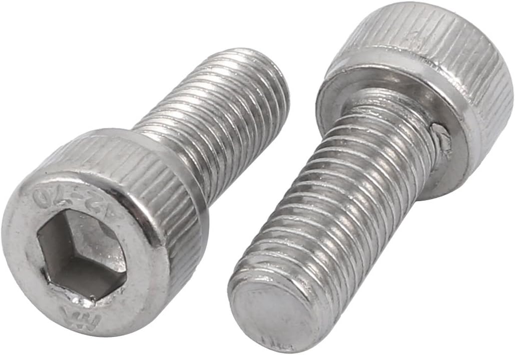 M8x20mm 304 Stainless Steel Left Hand Thread Hex Socket Head Cap Screw Bolt 2pcs