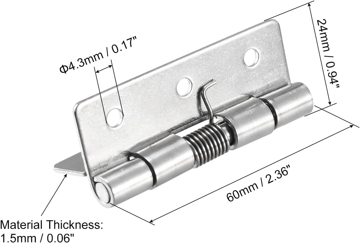 Spring Loaded Hinges, 2.5" 304 Stainless Steel Self Closing Hinge untuk Kabinet 2pcs