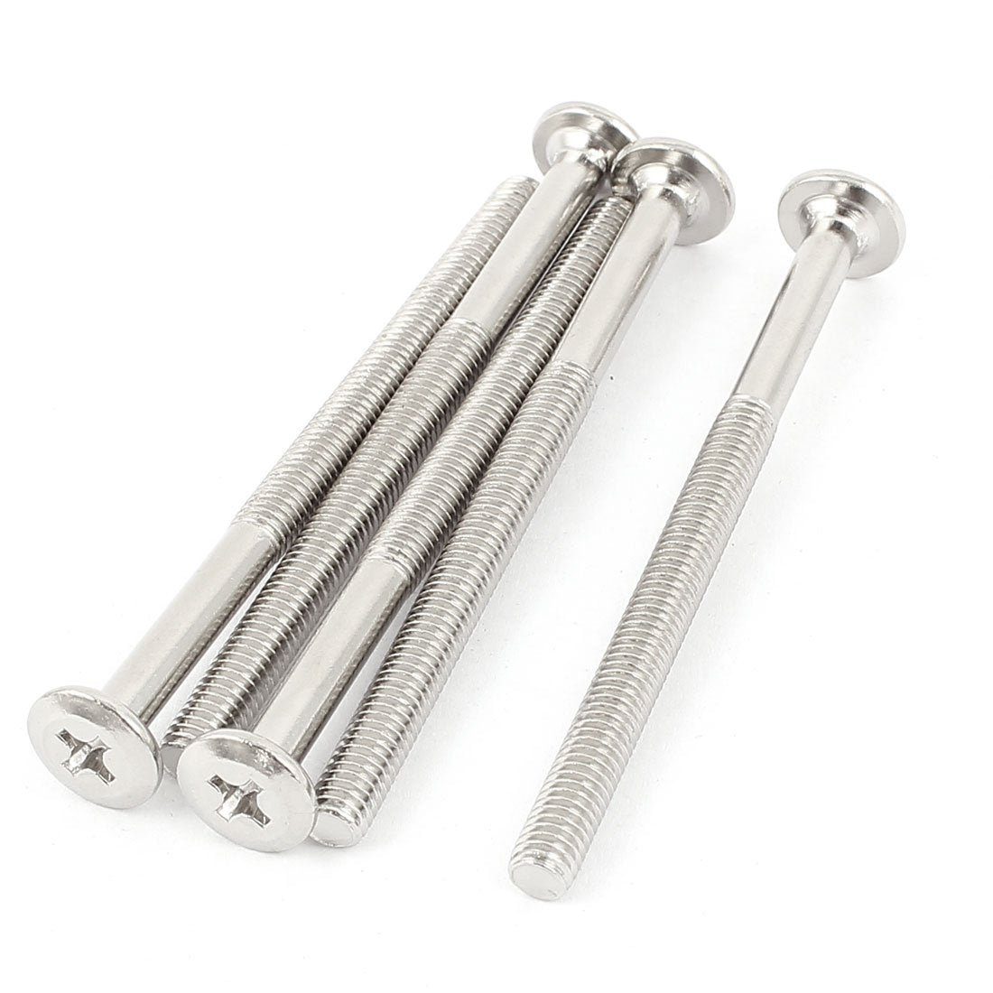 M6x85mm Male Thread Phillips Flat Head Bolt Screw Suitable for Double Bed Furniture TV Rack Wall Hanging 5pcs