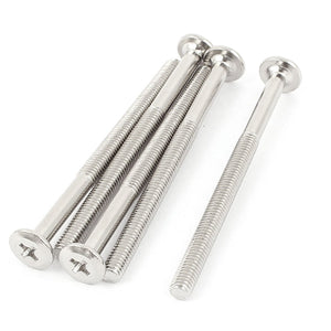 M6x85mm Male Thread Phillips Flat Head Bolt Screw Suitable for Double Bed Furniture TV Rack Wall Hanging 5pcs